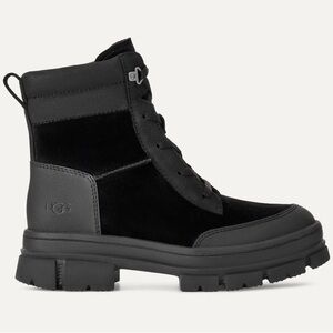 UGG Women's Black Lace-Up Platform Combat Boot